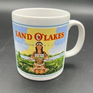 LAND O LAKES Sweet Cream Butter Coffee Cup Mug Indian Maiden Retired Logo 10 oz